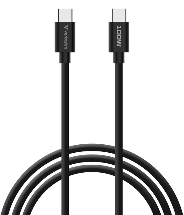 Verbatim Mini GaN Charger 100W con pantalla TFT y 3 puertos (EU/UK/US) de color Negro