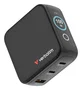 Verbatim Mini GaN Charger 100W con pantalla TFT y 3 puertos (EU/UK/US) de color Negro