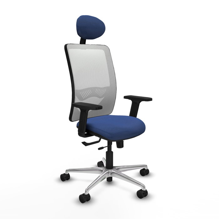 PIQUERAS Y CRESPO Silla de oficina Zulema con mecanismo Sincro/Traslack, Azul marino y Blanco PIQUERAS Y CRESPO Silla de oficina Zulema con mecanismo Sincro/Traslack, Azul marino y Blanco