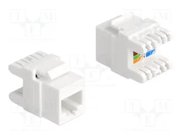 DeLOCK Módulo Keystone RJ45 hembra a LSA Cat.6A mini sin herramientas, Blanco