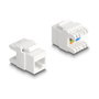 DeLOCK Módulo Keystone RJ45 hembra a LSA Cat.6A mini sin herramientas, Blanco