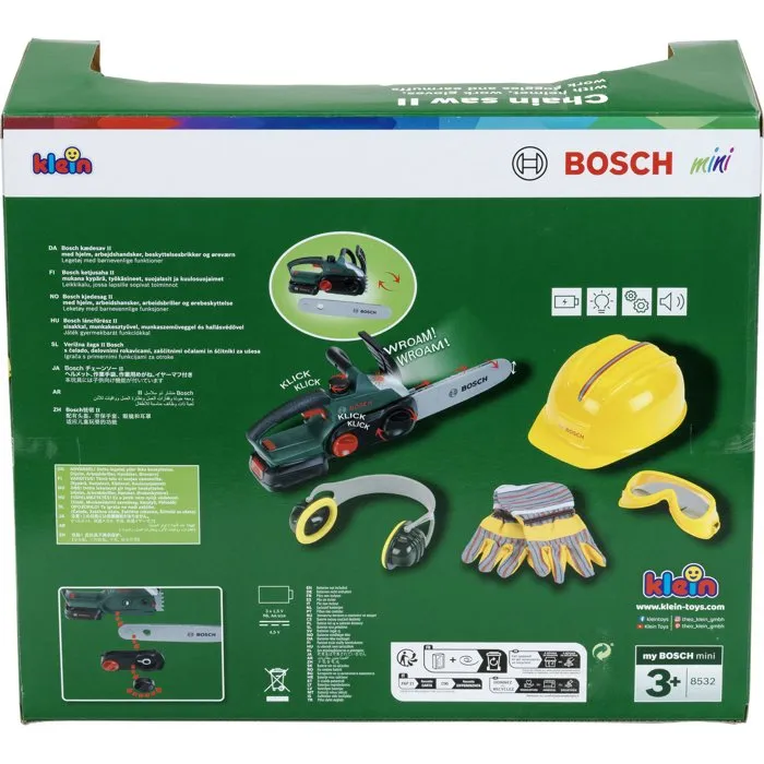 Bosch Juego de Leñadores Bosch GM para Niños con Motosierra Electrónica y Accesorios - Klein