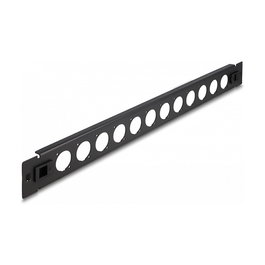 DeLOCK Panel de Conexión D-Type 19" 1U, 12 Puertos, Negra, Metal, sin Herramientas