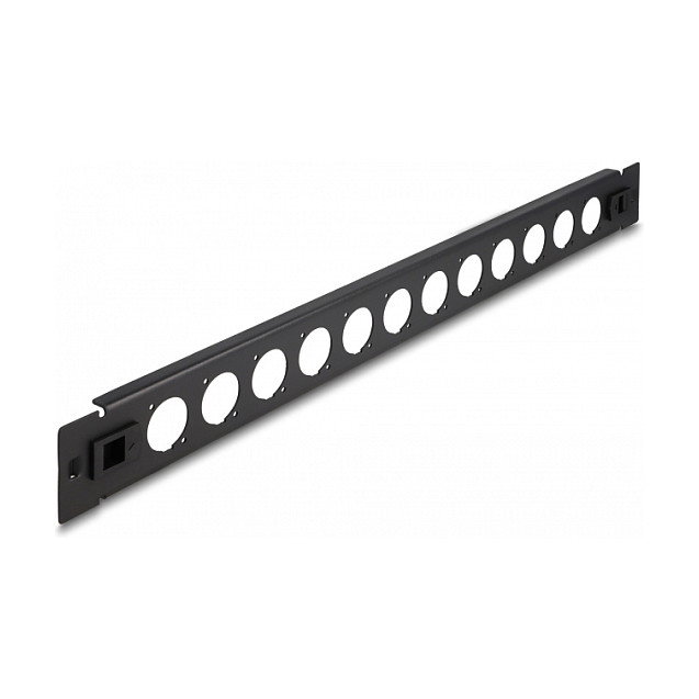 DeLOCK Panel de Conexión Tipo-D de 19″, 12 Puertos, Negro DeLOCK Panel de Conexión Tipo-D de 19″, 12 Puertos, Negro