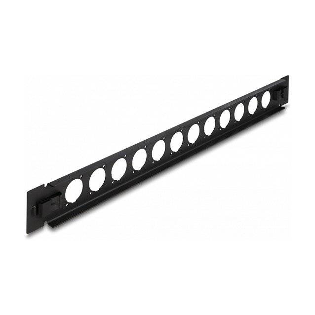 DeLOCK Panel de Conexión D-Type 19" 1U, 12 Puertos, Negra, Metal, sin Herramientas