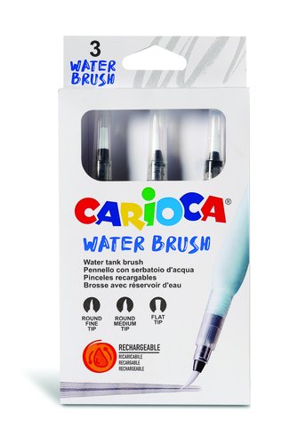 Carioca Pincel Recargable de Agua Redondo con 3 Puntas Surtidas Carioca Pincel Recargable de Agua Redondo con 3 Puntas Surtidas