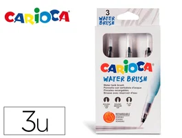 Carioca Pincel Recargable Agua Redondo Puntas Surtidas Caja de 3 Unidades