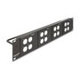 DeLOCK Patchpanel de 19″ con 4 placas Tipo-D y 16 puertos, 2U, Negro