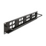 DeLOCK Patchpanel de 19″ con 4 placas Tipo-D y 16 puertos, 2U, Negro