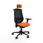 PIQUERAS Y CRESPO Silla de oficina Mardos con mecanismo Sincro/Traslack, Naranja y Negro