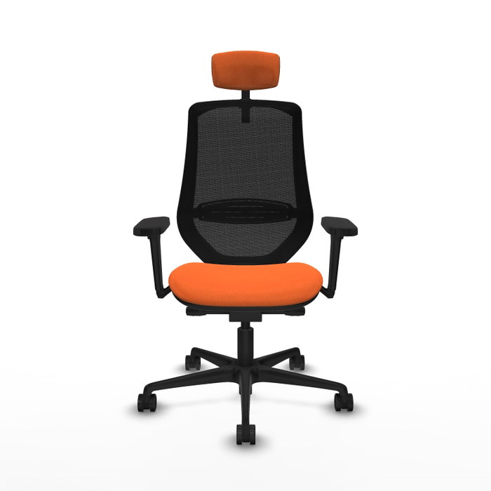 PIQUERAS Y CRESPO Silla de oficina Mardos con mecanismo Sincro/Traslack, Naranja y Negro