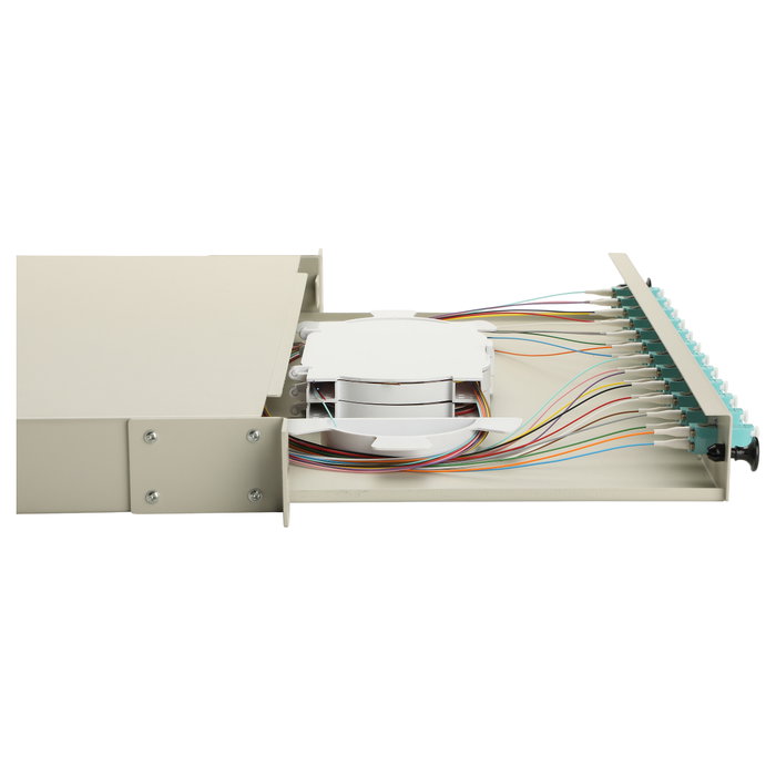 EQUIP Caja de empalme de fibra óptica 12 puertos LC-Duplex OM3 1U Gris