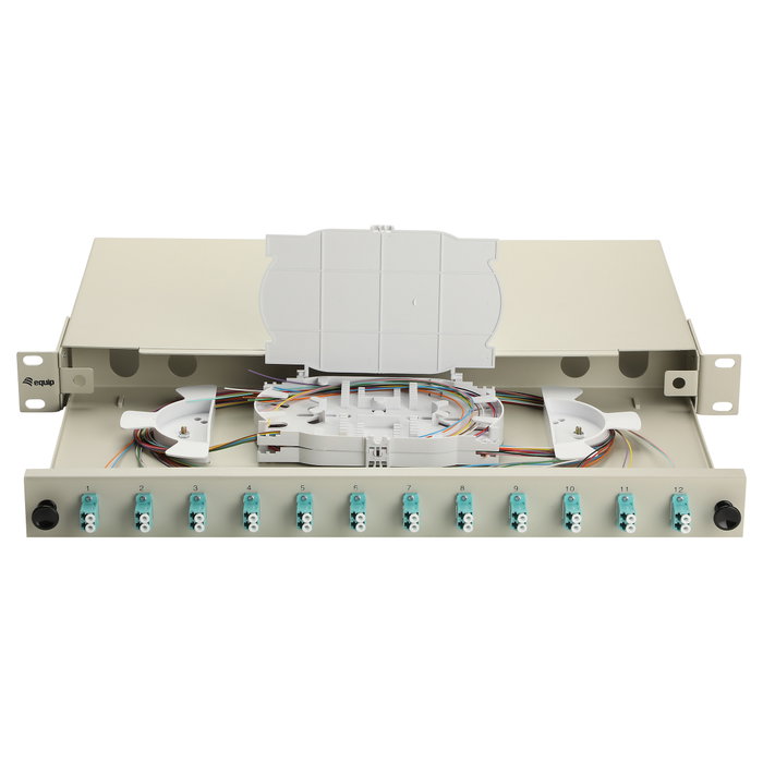 EQUIP Caja de empalme de fibra óptica 12 puertos LC-Duplex OM3 1U Gris