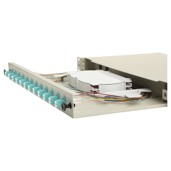 EQUIP Caja de empalme de fibra óptica 12 puertos LC-Duplex OM3 1U Gris