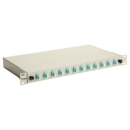 EQUIP Panel de parcheo de fibra óptica 12 puertos LC-Duplex OM3 1U gris