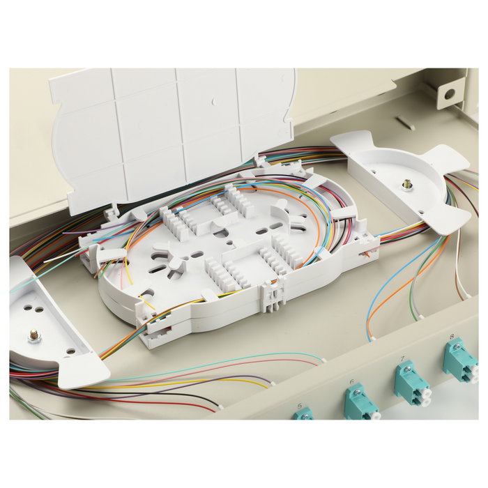 EQUIP Caja de empalme de fibra óptica 12 puertos LC-Duplex OM3 1U Gris
