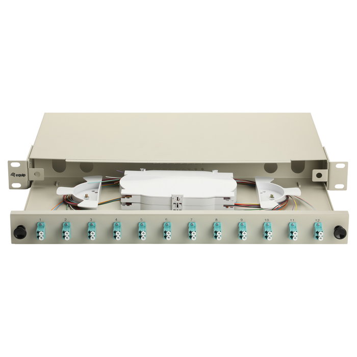 EQUIP Caja de empalme de fibra óptica 12 puertos LC-Duplex OM3 1U Gris