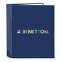 Carpeta de anillas Benetton Cool Azul marino A4 27 x 33 x 6 cm
