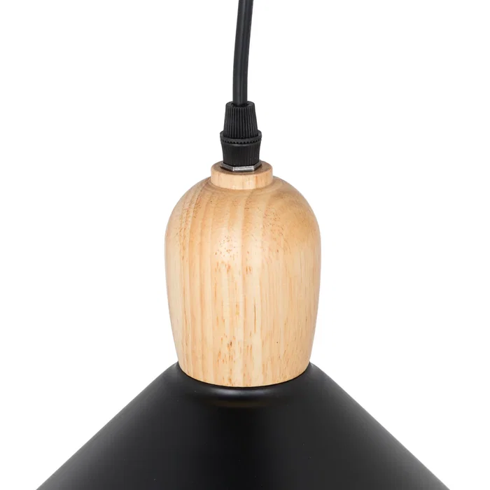SKD Lámpara Colgante Laura SKD-P134-G Metal y Madera con Cable Regulable en Altura para Decoración Moderna