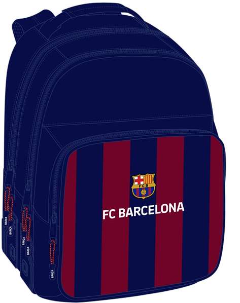 Safta Mochila Doble Adaptable a Carro F.C. Barcelona 32x42x15 cm