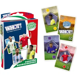 Winning Moves ¡WHOT! Estrellas del Fútbol Mundial - Juego de Mesa de Cartas, 2-6 Jugadores, +5 años