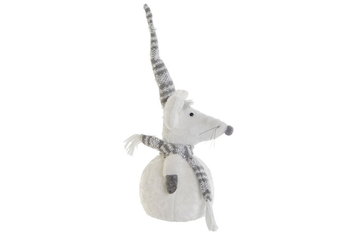 DKD Home Decor Figura de Ratón Blanco y Gris