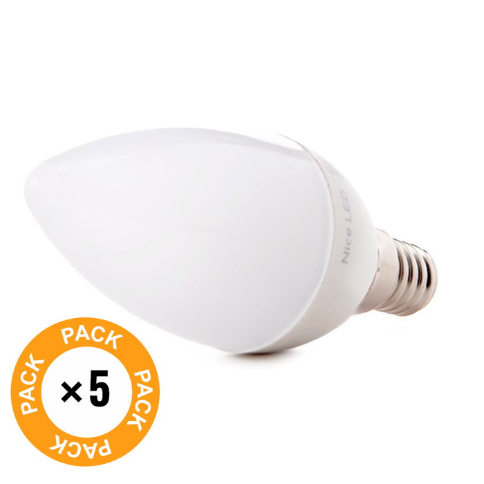 Pack 5 Bombillas LED E14 5W 500Lm 6000K Pack 5 Bombillas LED E14 5W 500Lm 6000K