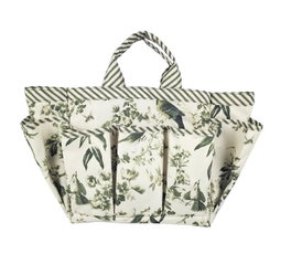 DKD Home Decor Cesta de Algodón Green Leaves 47x18x27 Hojas Crudo y Verde
