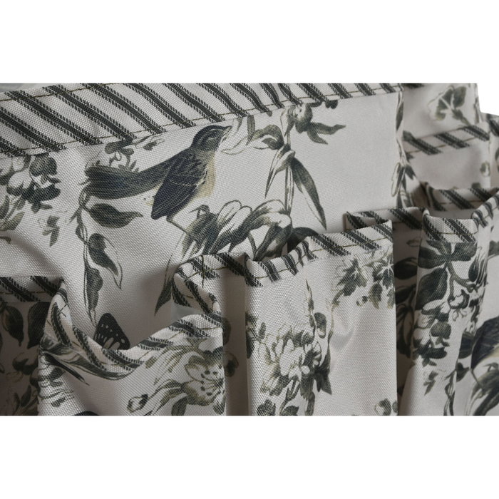 DKD Home Decor Cesta de Algodón Green Leaves 47x18x27 Hojas Crudo y Verde