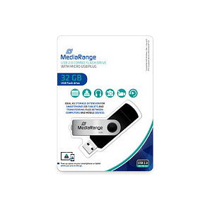 MEDIARANGE Memoria USB 32 GB Combo USB-A / Micro-USB MR932-2