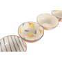 DKD Home Decor Set de 4 Cuencos de Gres Limón con Relieve