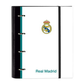 Safta Carpeta Real Madrid A4 con 4 anillas de 35 mm y recambio de 100 hojas