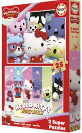 EDUCA BORRAS Puzzle 2x25 Piezas de Madera Hello Kitty Superstyle