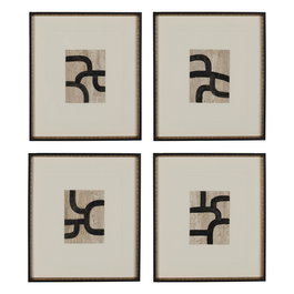 Cuadro Pintura Abstracto 4/M 40 X 46 cm (Set de 4)