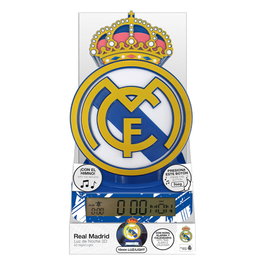 Kids Euroswan Lámpara 3D con Despertador y Fecha Hala Madrid