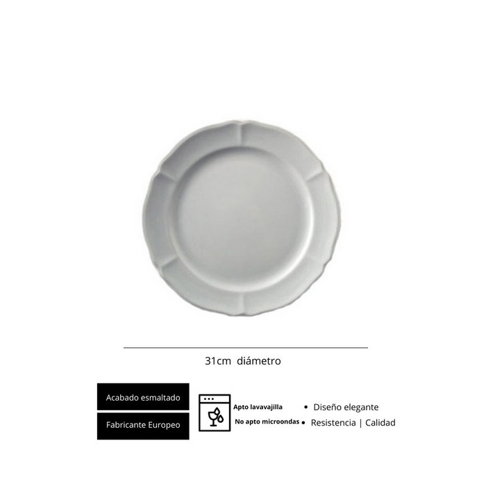 Langenthal Plato Barroco - Plato llano de porcelana, 31 cm - Vajilla (Set de 6)