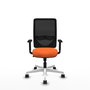 PIQUERAS Y CRESPO Silla de oficina Zulema con mecanismo Sincro Naranja y Negro
