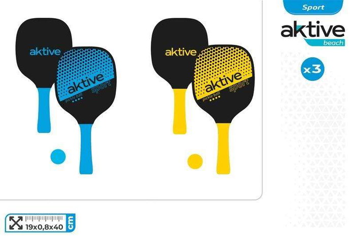 Color Baby Pala de Playa madera Aktive Pickle Ball con pelota