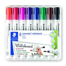 STAEDTLER Marcadores de Pizarra Lumocolor 351 Multicolor de 2 mm, Pack de 8