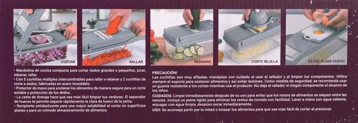 Quttin Cortador Rallador Multifuncional con Depósito (6 Unidades)