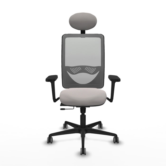 PIQUERAS Y CRESPO Silla de oficina Zulema con mecanismo Sincro/Traslack, Blanco y Gris