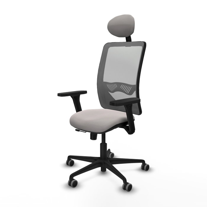 PIQUERAS Y CRESPO Silla de oficina Zulema con mecanismo Sincro/Traslack, Blanco y Gris