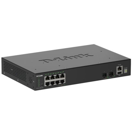 D-Link Switch Gestionable DGS-1530-10/E, 8 Puertos Gigabit RJ-45, 2 Puertos SFP+ 10G, Apilable, Sin Ventilador, para Montaje en Rack