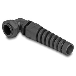 DeLOCK Prensaestopas con alivio de tensión 90° PG13,5 Negro