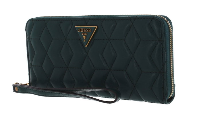 Guess Elenia Cartera de tela con cremallera grande Bosque Guess Elenia Cartera de tela con cremallera grande Bosque