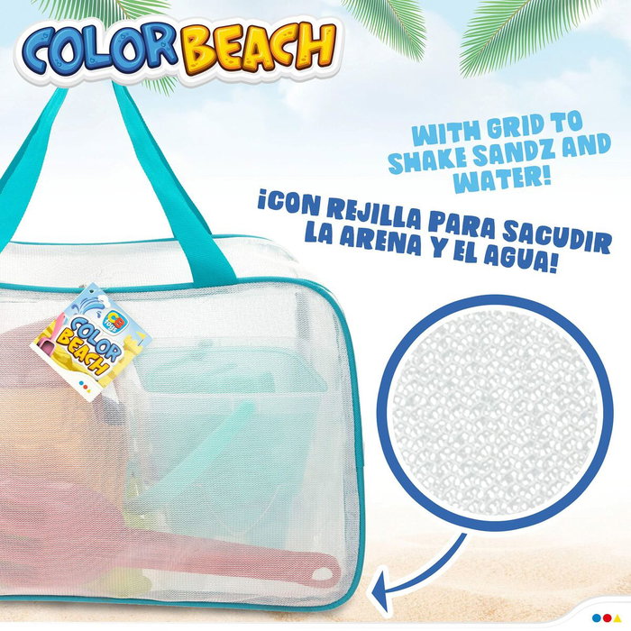 Color Baby Set de Juego de Playa Castillo con Cubo, Palas y Moldes