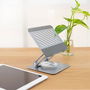 TooQ PH-NARVI-S Soporte Elevador para Tablet hasta 13 Pulgadas, Giratorio 360°, Ajustable, Plata
