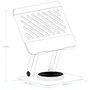 TooQ PH-NARVI-S Soporte Elevador para Tablet hasta 13 Pulgadas, Giratorio 360°, Ajustable, Plata