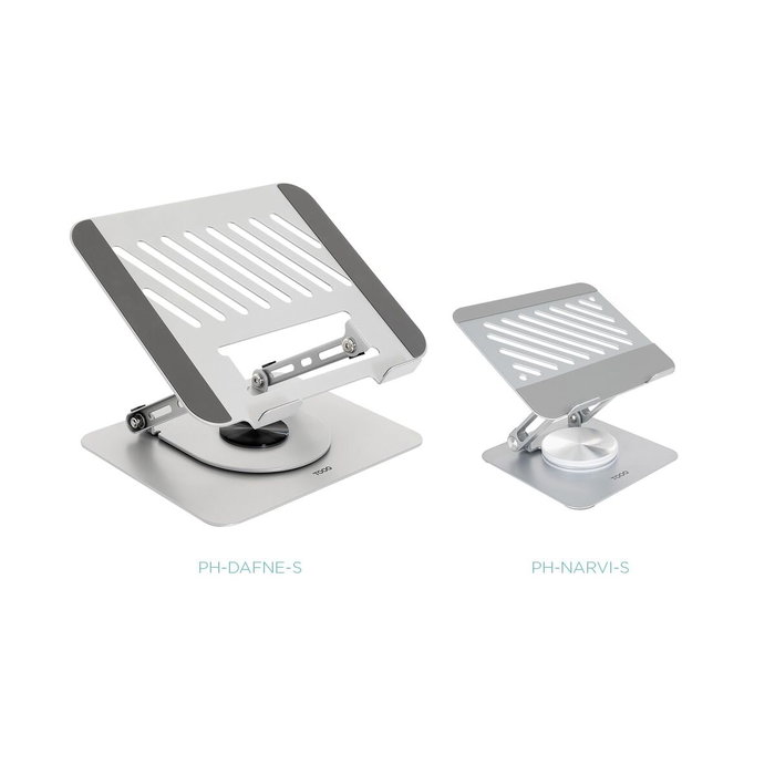 Tooq Soporte Plegable 360º para Dispositivos de hasta 13 pulgadas, Plata