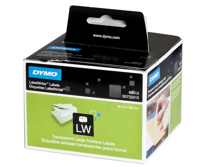 Dymo Etiquetas de Dirección Transparentes 89x36mm, 260 Unidades